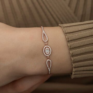 925 Ayar Gümüş Rose Oval Baget Bileklik