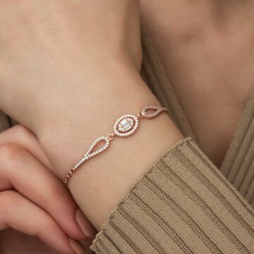 925 Ayar Gümüş Rose Oval Baget Bileklik