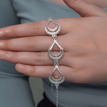 Gümüş Ay Dansı Telkari Kadın Bileklik
