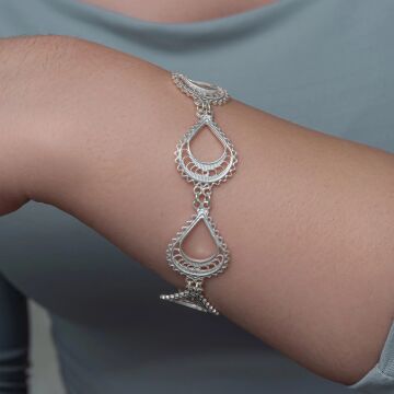 Gümüş Ay Dansı Telkari Kadın Bileklik