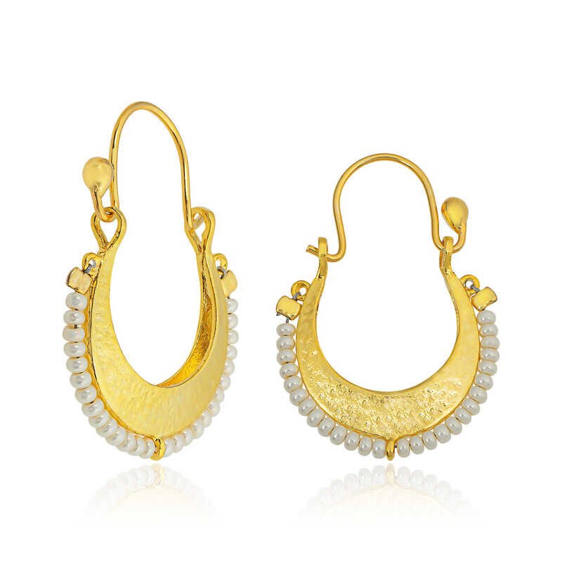 ​925 Ayar Gümüş Beyaz Taşlı Bohem Küpe