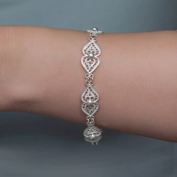 Gümüş Motif Esintisi Telkari Kadın Bileklik