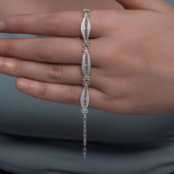 Gümüş Sonsuz Esinti Telkari Kadın Bileklik