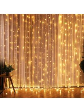 3x2m Perde LED - 8 Fonksiyonlu, Su Geçirmez İç Dış Mekan Teras Dekor Işıkları