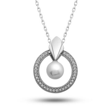 Gümüş İnci Çember Kadın Kolye