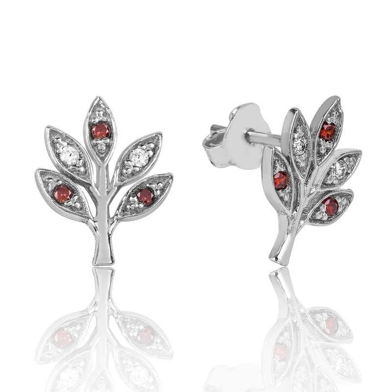 925 Ayar Gümüş Sevgi Dalı Çivili Küpe