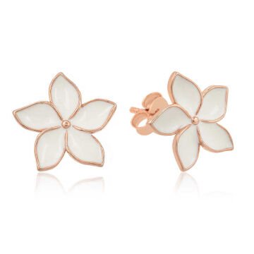 ​925 Ayar Gümüş Yasemin Çiçeği Çivili Küpe