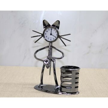 Kedi Müzisyen Saat Ve Kalemlik