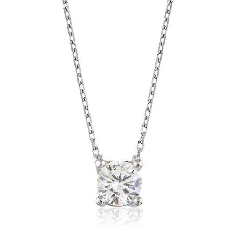 925 Ayar Gümüş Tek Taş Kadın Gümüş Kolye