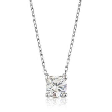 925 Ayar Gümüş Tek Taş Kadın Gümüş Kolye