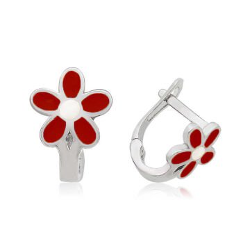 925 Ayar Gümüş Çiçek Çocuk Küpesi