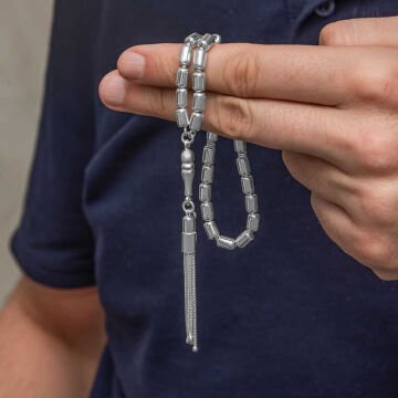 Gümüş Kapsül Kesim Erkek Tesbih