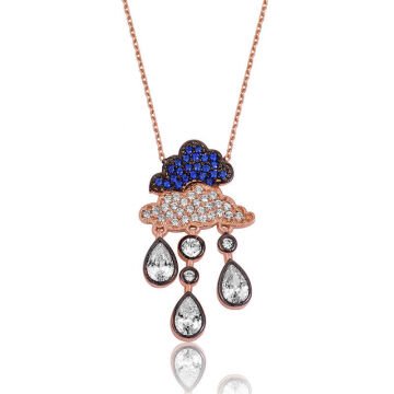 925 Ayar Gümüş Yağmur Bulutu Kadın Gümüş Kolye