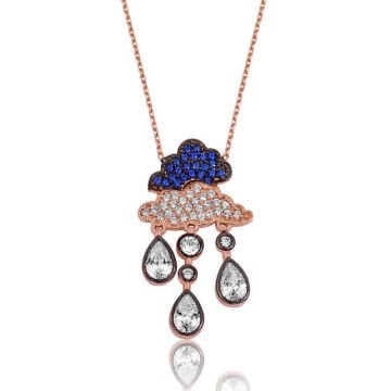 925 Ayar Gümüş Yağmur Bulutu Kadın Gümüş Kolye