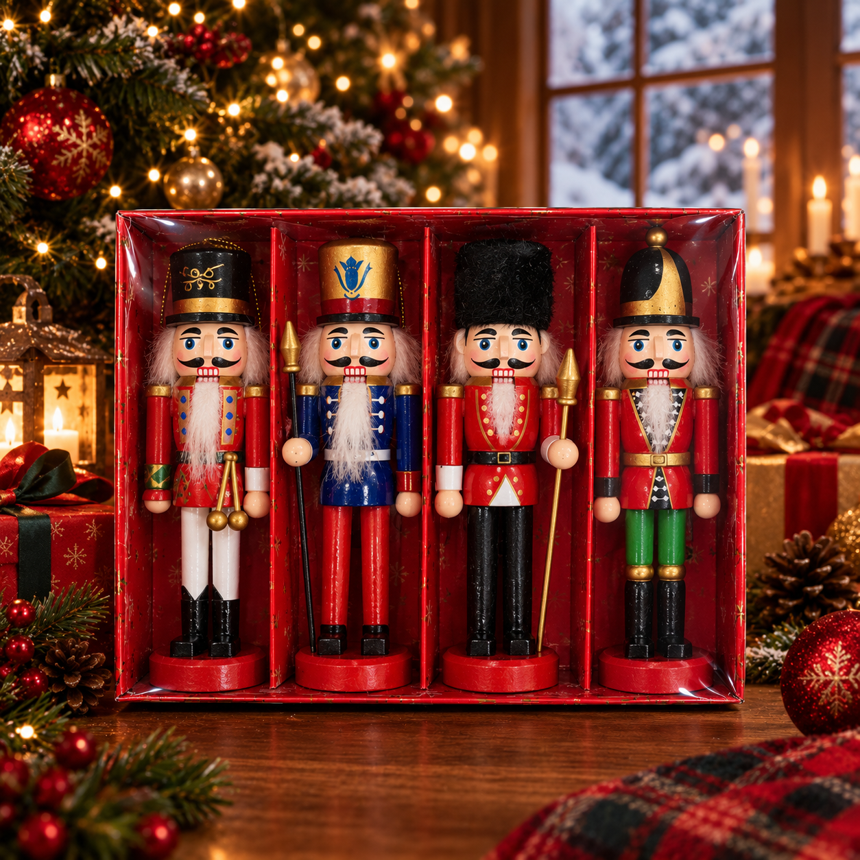 Kurşun Asker Ahşap Dekoratif Eşya (4’lü Set-13cm)