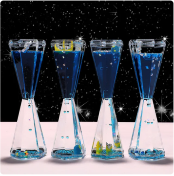 Uzay Temalı Dökülen Yağ Kum Saati