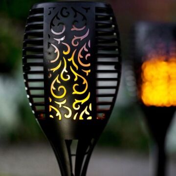 Alev Efektli Solar Bahçe Lambası (51 cm) Bahçe Aydınlatma