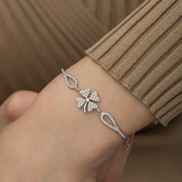 925 Ayar Gümüş Yonca Bileklik