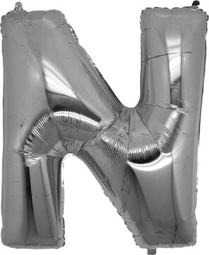 Parti Aksesuar N Harf Folyo Balon Gümüş Renk  40 inç