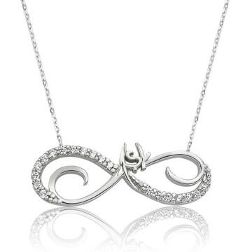 925 Ayar Gümüş Sonsuz Aşk Kadın Gümüş Kolye