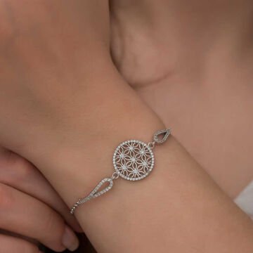 925 Ayar ​Gümüş Yaşam Çiçeği Bileklik