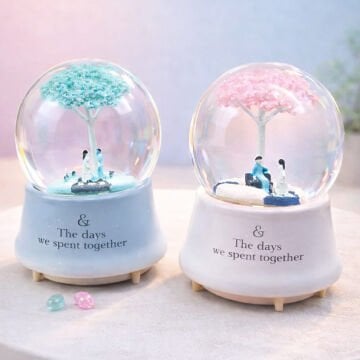 Büyük Boy Romantik Çiftler Temalı Kar Küresi