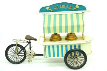 Dekoratif Metal Dondurma Arabası Biblo Ev Ofis Hediyelik