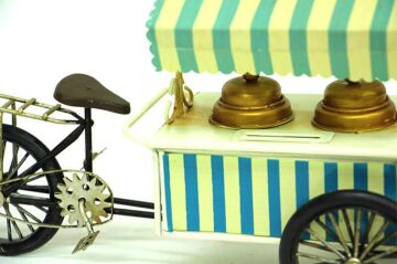 Dekoratif Metal Dondurma Arabası Biblo Ev Ofis Hediyelik