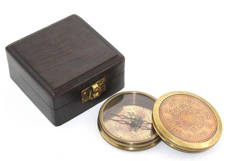 Ahşap Kutulu Pirinç Pusula