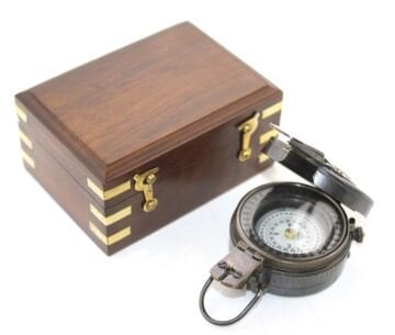 Ahşap Kutulu Pirinç Pusula