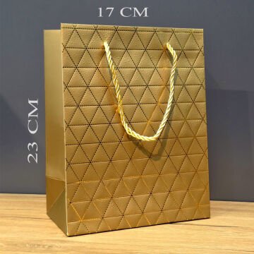 Küçük Boy Gold İpli Karton Çanta