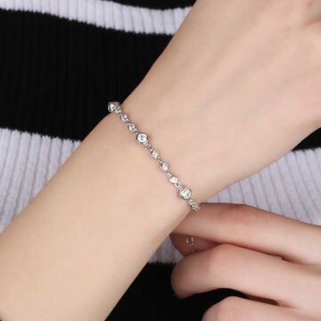 925 Ayar Gümüş Zirkon Taşlı Bileklik