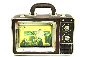 Dekoratif Metal Televizyon Bavul Vintage Biblo Hediyelik