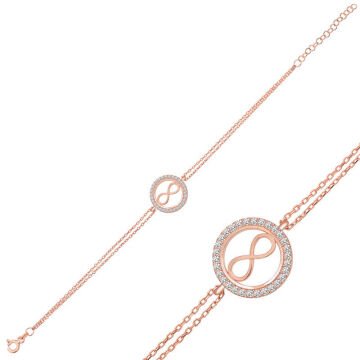 925 Ayar Gümüş Rose Sonsuzluk Bileklik