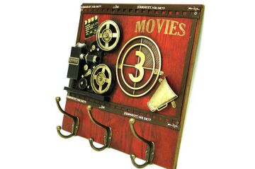 Dekoratif Metal Askı Askılık Sinemaskop Vintage Biblo Hediyelik