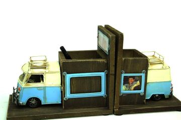 Dekoratif Metal Minibüs Kitap Tutucu Kalemlik Çerçeve Hediyelik