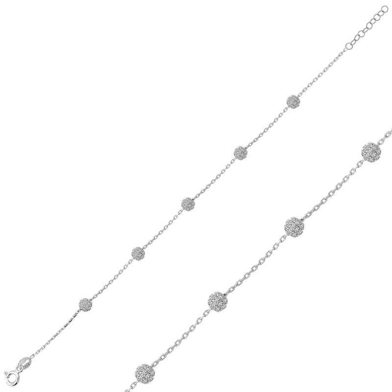 925 Ayar Gümüş Beyaz Toplu Bileklik