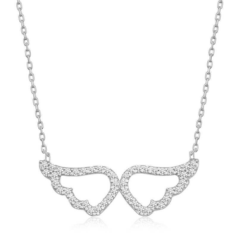 925 Ayar Gümüş Melek Kanadı Kadın Gümüş Kolye