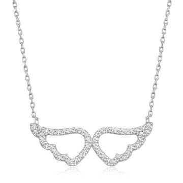 925 Ayar Gümüş Melek Kanadı Kadın Gümüş Kolye