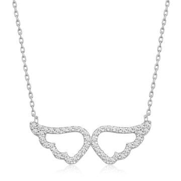 925 Ayar Gümüş Melek Kanadı Kadın Gümüş Kolye