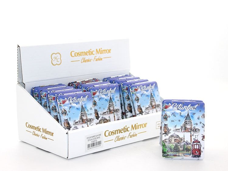 Taşlı İstanbul Tasarımı El Aynası Kalın